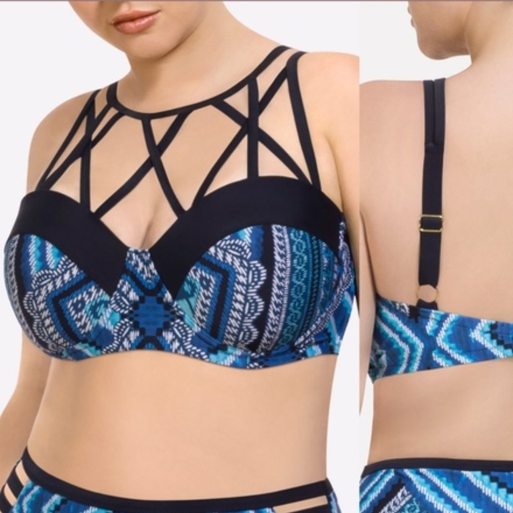 Paramour/NORDSTROM NEW Bikini Top Strappy Swim Bralettte Bra Women's 2X - Picture 2 of 12